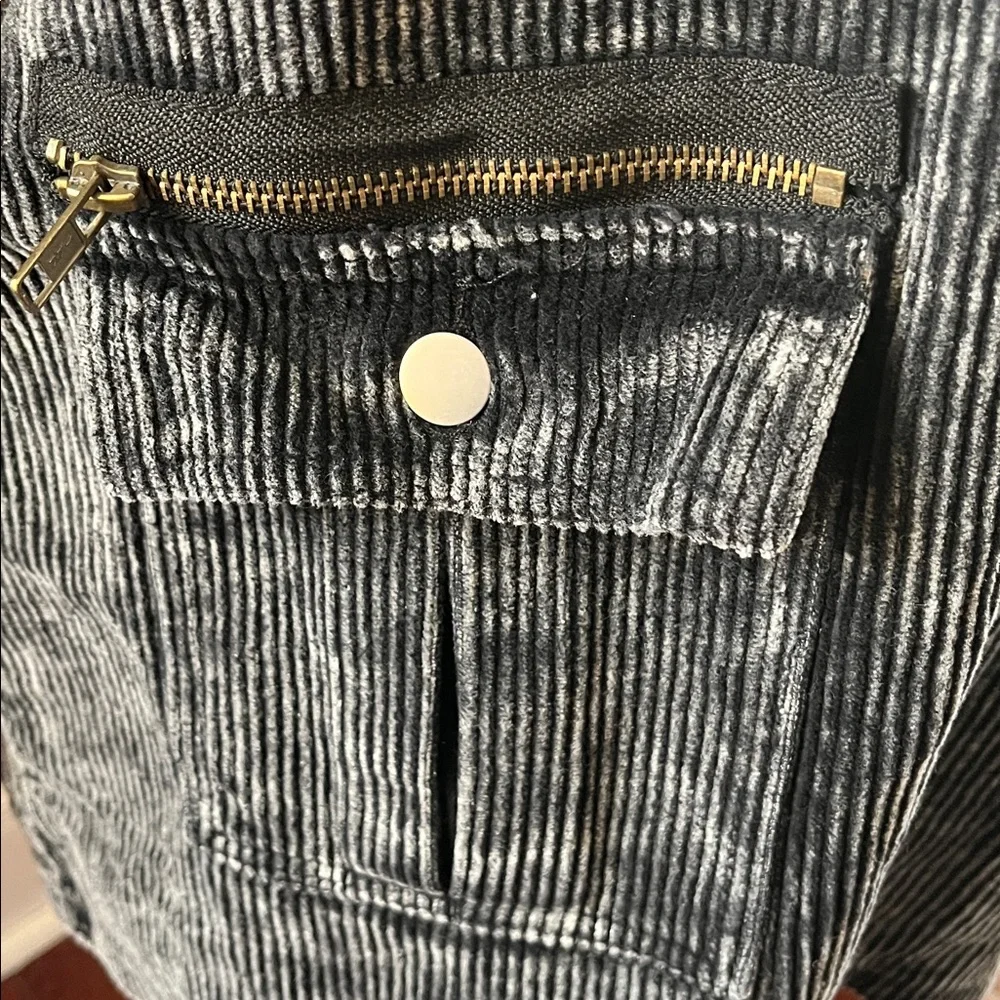 POL Kennedy Military Black Corduroy Jacket Vintage Patch detail & Pockets Size L - Picture 12 of 17